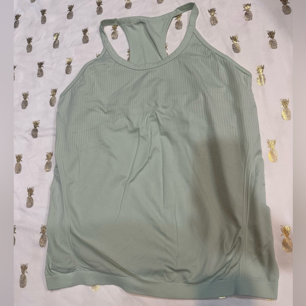 Z by Zella Racerback Workout Top M, Mint Green, built-in bra top. EUC.